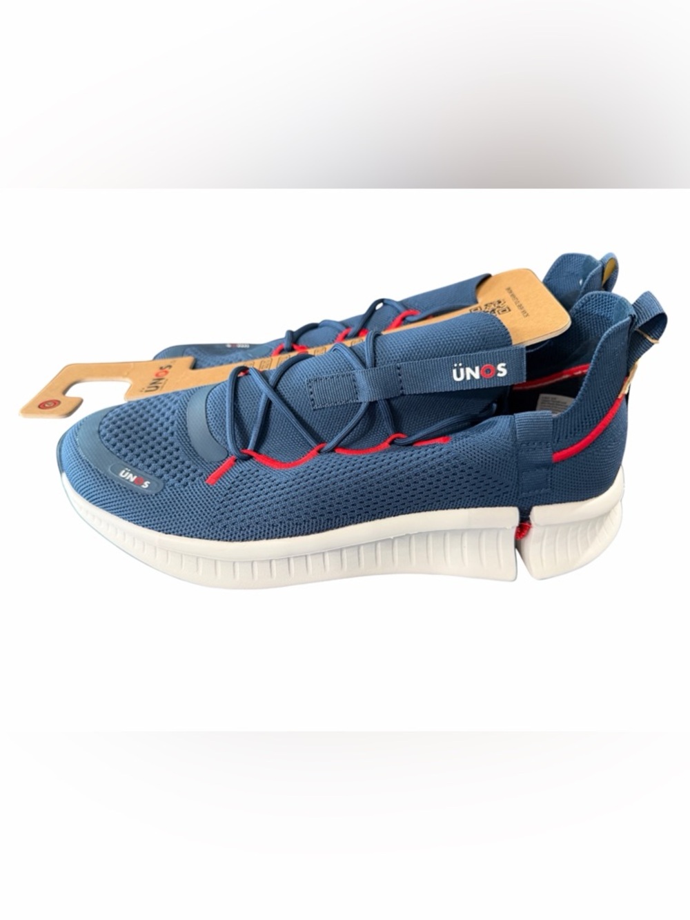 UNOS Slip On Sneakers Navy Blue Red Comfort Shoes Unisex Mesh